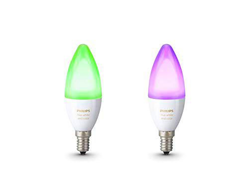Philips Hue White and Color Ambiance - Pack de 2 bombillas LED E14