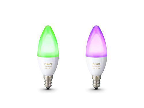Philips Hue White and Color Ambiance - Pack de 2 bombillas LED E14