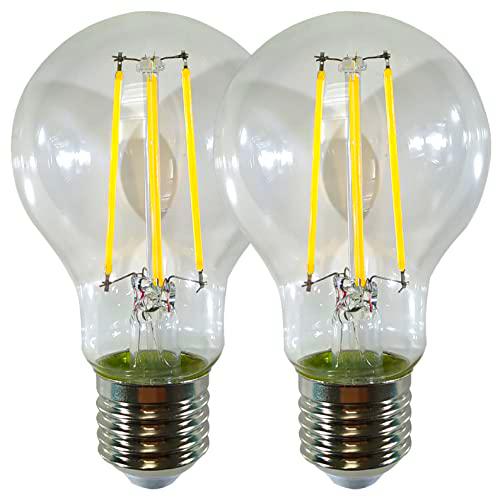 Pack 2x Bombilla LED E27 Filamento A60 7,5W. Color Blanco Calido (3000K)