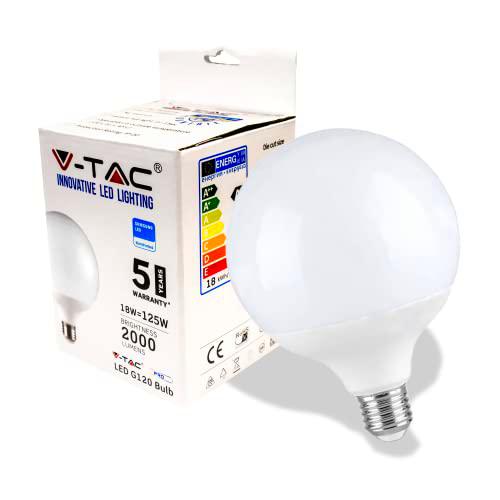V-TAC Bombilla LED globo con chip Samsung casquillo E27 18 W