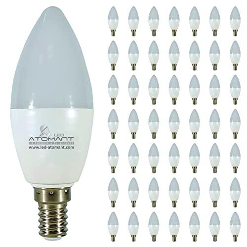 Pack 50x Bombilla LED E14 Vela C37 9W. Color Blanco Frio (6500K)