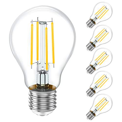 Bombilla LED E27 de luz blanca cálida, BIGHOUSElicht 8W reemplaza las lámparas halógenas de 60W