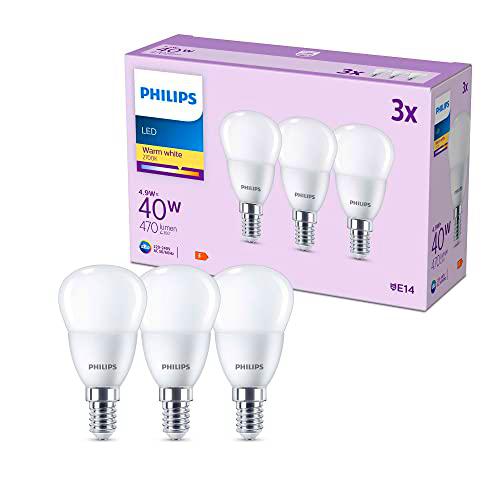 Philips Bombilla LED, Casquillo E14, Esférica, 4.3w