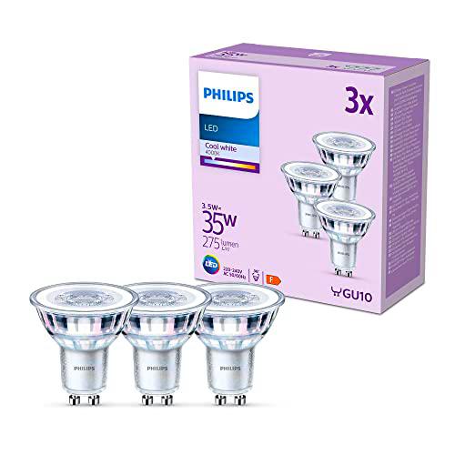 Philips Bombilla LED, casquillo GU10 (para focos), 3.5W