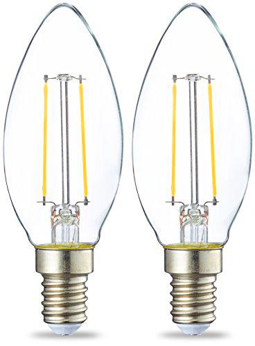 Amazon Basics - Bombilla de vela pequeña LED E14, Edison