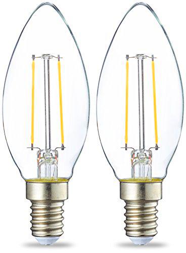 Amazon Basics - Bombilla de vela pequeña LED E14, Edison
