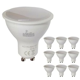 LED ATOMANT Pack 10x Bombilla LED GU10 5W. Color Blanco Neutro (4500K)