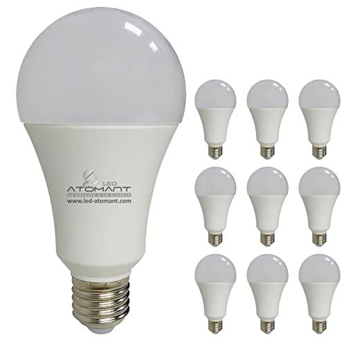 LED ATOMANT Pack 10x Bombilla E27 A70 20W. Color Blanco Calido (3000K)