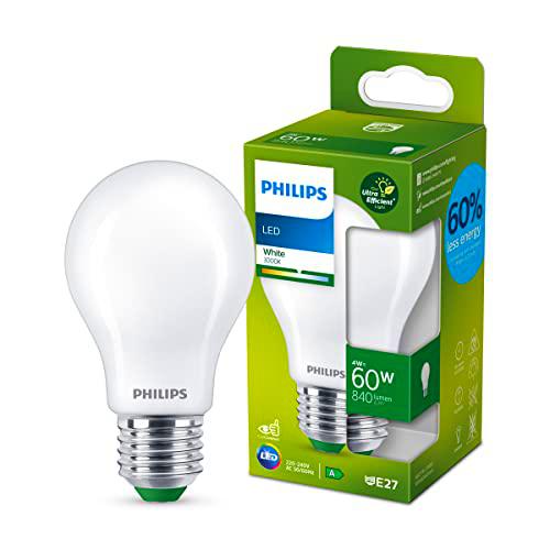 Philips Bombilla LED (A+), Casquillo E27, 4W, Luz Cálida (3000K)