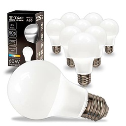 V-TAC 10x Bombillas LED E27, Edison - A60 - 8,5W (Equivalente a 60W)