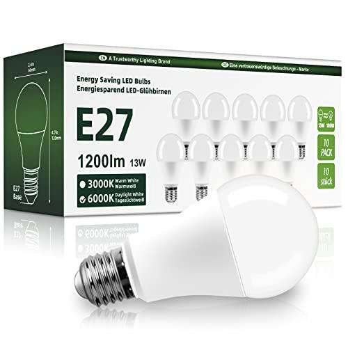 OGADA Bombilla LED A60, E27 casquillo Luz, Color blanco frío 6000K