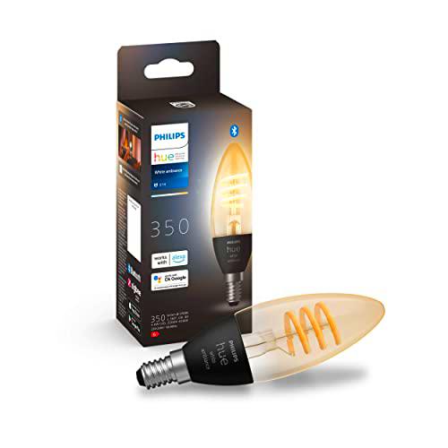 Philips Hue Bombilla LED inteligente con vela de filamento (rosca Edison pequeña E14