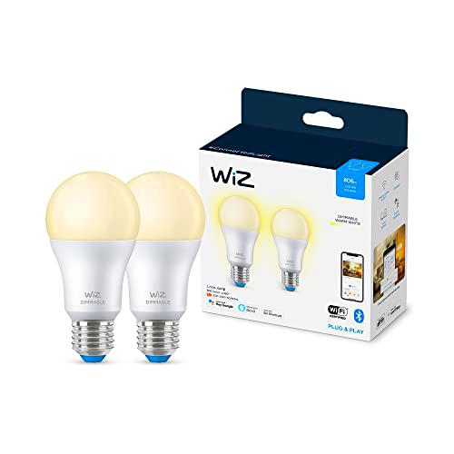Wiz - Bombilla Inteligente, led E27, 60 W, pack x 2