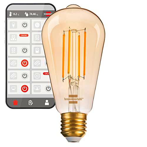 Brennenstuhl Connect WiFi bombilla filamento LED Edison (bombilla inteligente