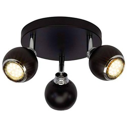 BRILLIANT lamp Ina LED spot roundel 3 luces negro/cromo | 3x LED-PAR51