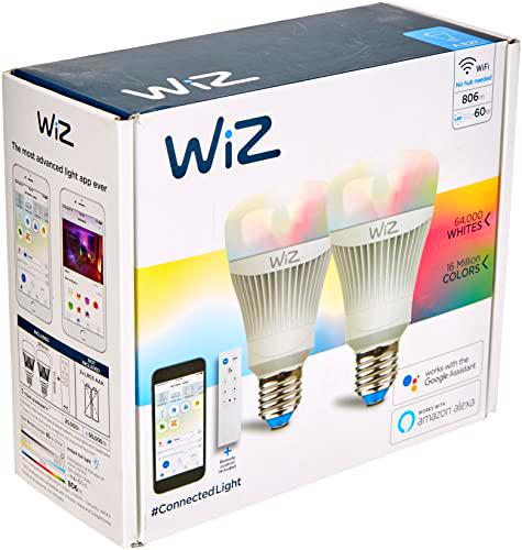 2-Pack bombillas LED WiZ inteligente con conexión WiFi