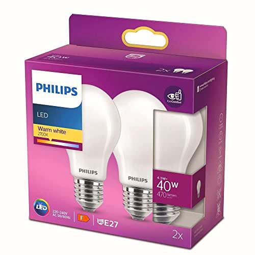 Philips - Bombilla LED Cristal, 40W,E27, Estándar, Mate