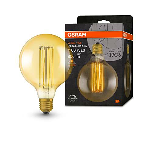 Lámpara LED OSRAM Vintage 1906 dorada, 8,8 W, 806 lm