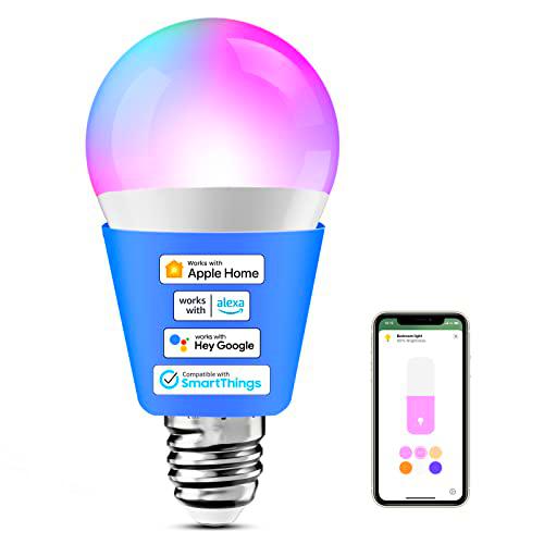 Meross Bombilla LED Inteligente WiFi, Bombilla Multicolor RGBWW