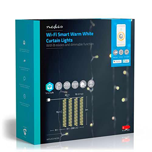 Nedis SmartLife - LED decorativo - Cortina - Blanco cálido