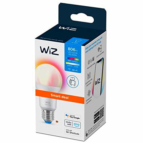 WiZ - Bombilla LED Inteligente Wi-Fi, A60 8,5 W (Eq