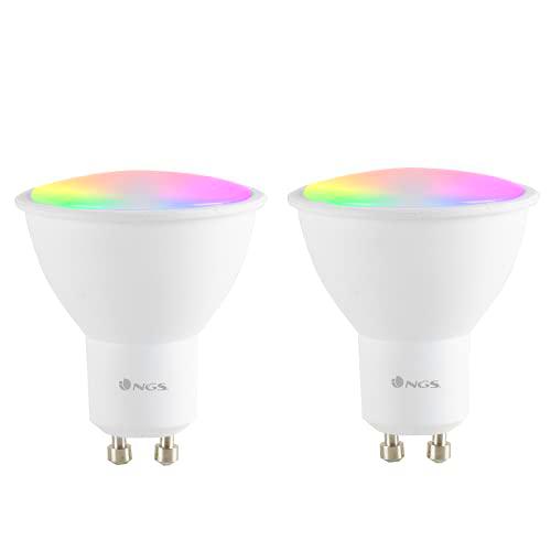 NGS GLEAM510C DUO - Lote de 2 Bombillas LED Wi-Fi con Colores Regulables RGB+W