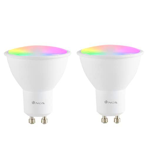 NGS GLEAM510C DUO - Lote de 2 Bombillas LED Wi-Fi con Colores Regulables RGB+W