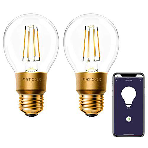 Meross Bombilla Inteligente WiFi, Bombilla Vintage Edison Lamparas