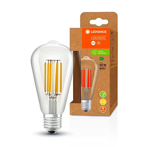 LEDVANCE Lámpara LED, filamento Edison, E27, blanco cálido (3000K)