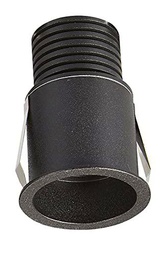 Mantra Iluminación. Modelo GUINCHO. Empotrable circular de 5,5 cm de diámetro fabricado en aluminio acabado en color negro arena