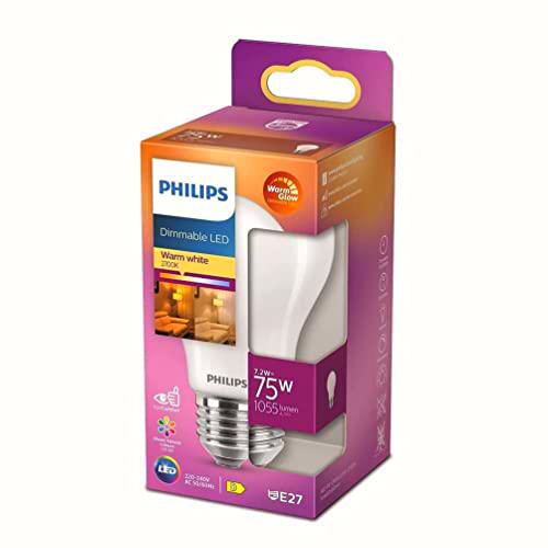 Philips LED - Bombilla LED Clásica, A60 E27, Luz Blanca Cálida Regulable, 75W
