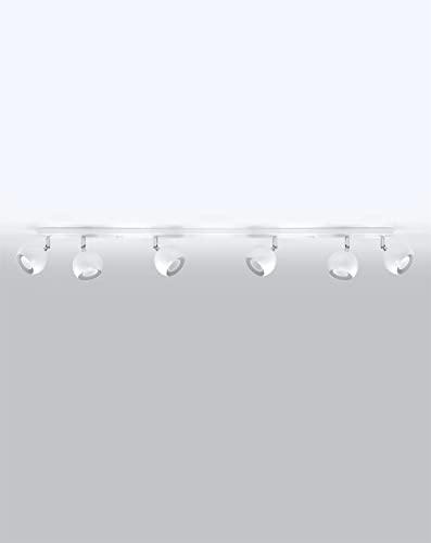 SOLLUX Plafón OCULARE para Seis Lámparas Plafón Acero Bombilla LED Pantalla Redonda Minimalista Fácil Instalación Color Blanco 118x16x8 cm 118 x 10 x 16 cm"