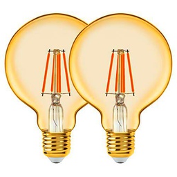 EGLO Juego de 2 bombillas LED E27, 2 bombillas vintage ámbar