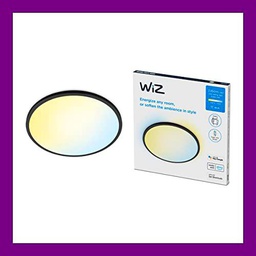 WiZ - Lámpara de techo - Plafón negro Superslim techo 22 W Blanco regulable