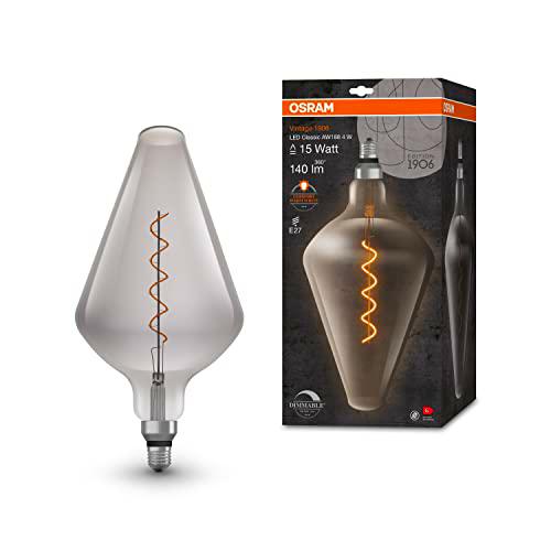 OSRAM Lámpara LED Vintage 1906 ahumada, 4W, 140lm, forma cónica con 193mm de diámetro y casquillo E27