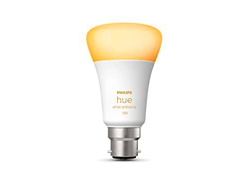 Philips Hue - Bombilla LED inteligente de color blanco [Bayonet Cap B22]