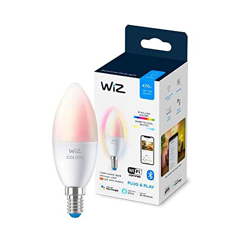 WiZ - Bombilla LED Inteligente Wi-Fi, 4,9W(Eq. 40 W) E14 tipo vela