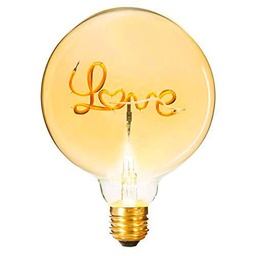 Bombilla LED de color ámbar con la palabra &quot;Love&quot; E27