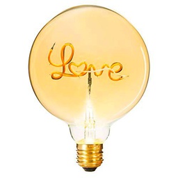 Bombilla LED de color ámbar con la palabra "Love" E27