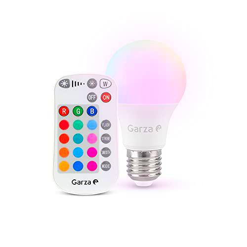Garza - Bombilla Estándar LED E27 RGB con mando a distancia
