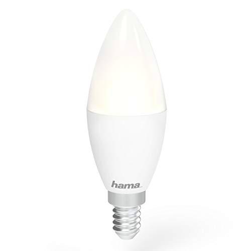 Hama | Bombilla inteligente LED WiFi E14 (Bombilla smart de color blanco con intensidad regulable