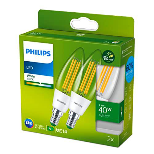 Philips Paquete de 2 bombillas LED ultra eficientes