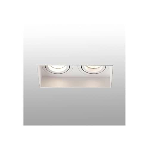 Faro Barcelona 40122 - HYDE Lámpara empotrable blanco cuadrado orientable sin marco 2L
