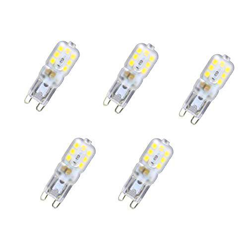 JANDEI - 5 x Bombilla LED G9 regulable 2.5W blanco 3000K Blister