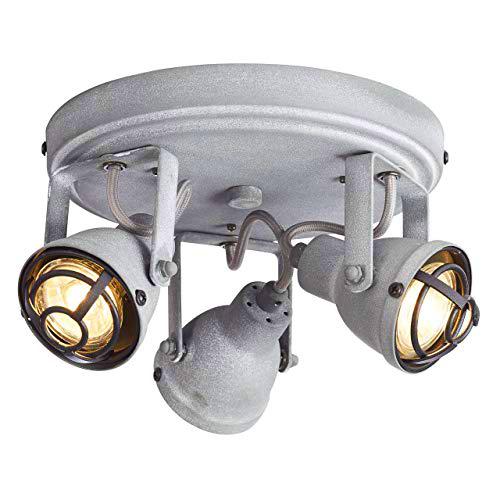 Brilliant lámpara Bente LED spot rondelle 3 flg hormigón gris | 3x LED-PAR51