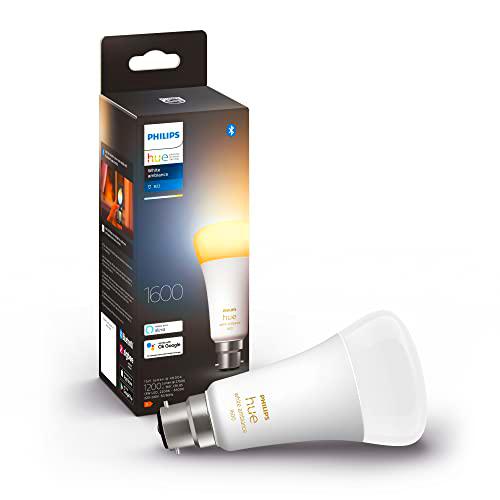 Philips Hue - Bombilla LED inteligente de color blanco [Bayonet Cap B22]