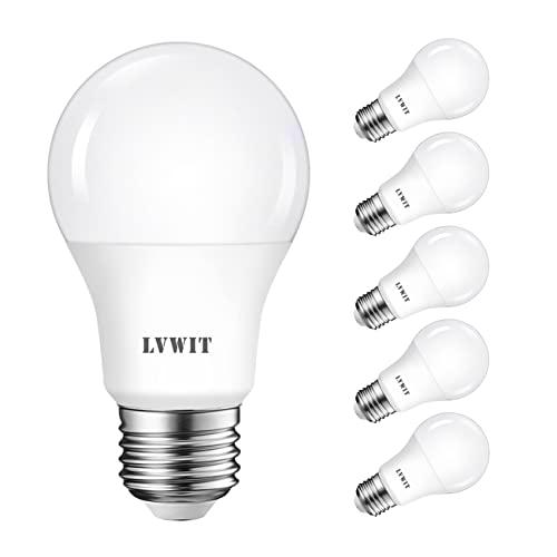 LVWIT Bombillas LED E27, 8W Equivalente a 60W, 6500K Luz Blanca Fría