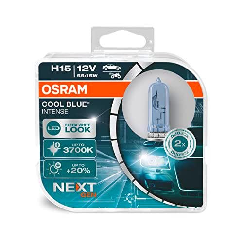 OSRAM COOL BLUE INTENSE H15, +20% más de brillo, hasta 3700K