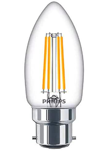 PHILIPS Bombilla LED Premium Classic B35 tipo vela transparente [casquillo de bayoneta pequeña B22] de 40 W