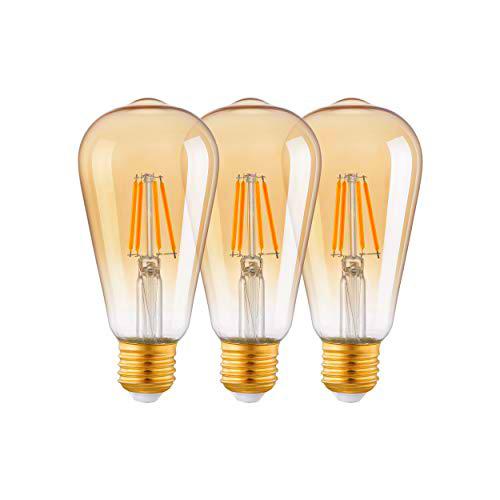 EGLO Juego de 3 bombillas LED E27, 3 bombillas estilo vintage